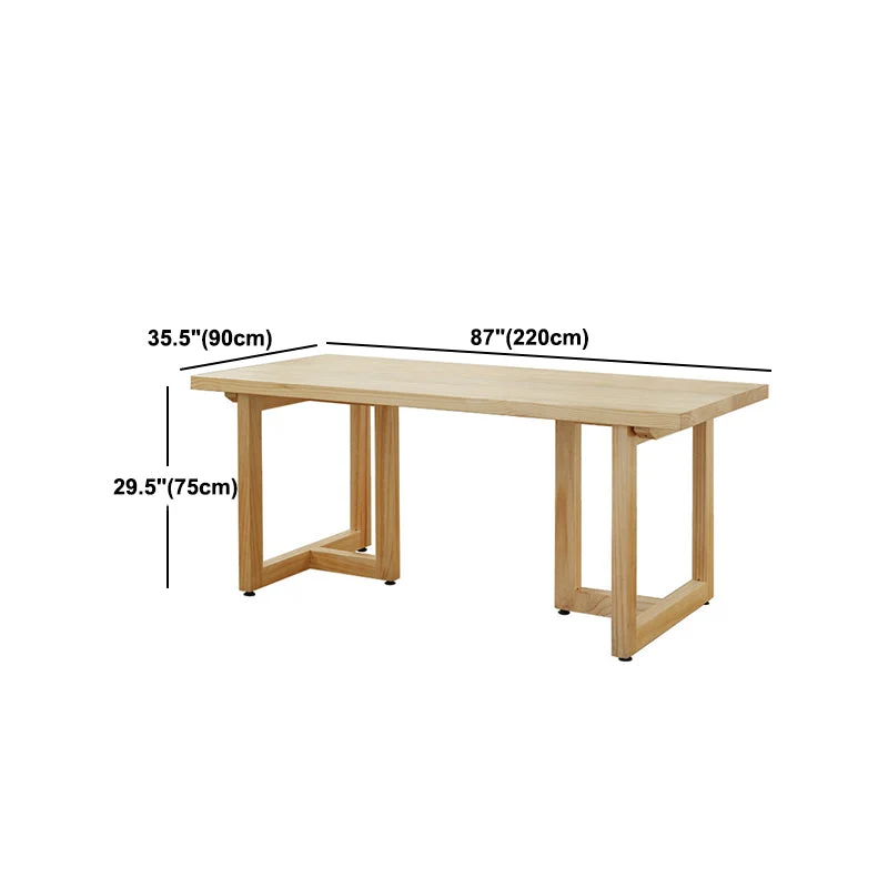 Tavolo moderno semplice legno massello per ristorante Tavolo rettangolare con base legno Clearhalo