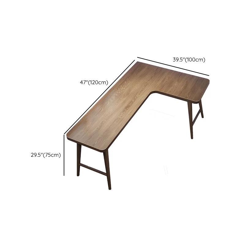 Tavolo per laptop da ufficio legno Scrivania forma di L marrone per la casa Clearhalo