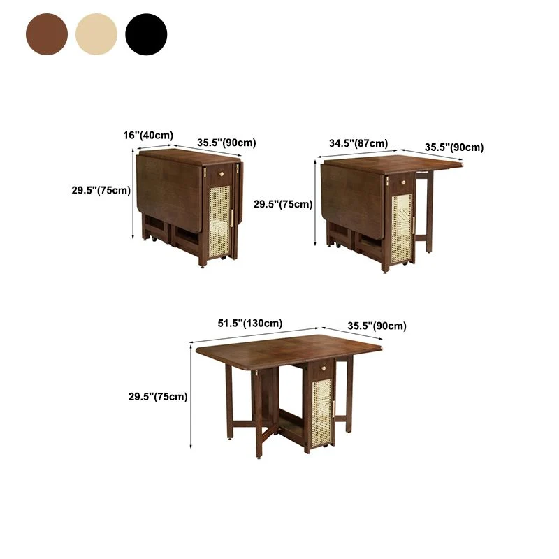 Tavolo pieghevole Mid-Century Tavolo da pranzo legno massello, 51,2 pollici di lunghezza x 35,4 pollici di larghezza x 29,...