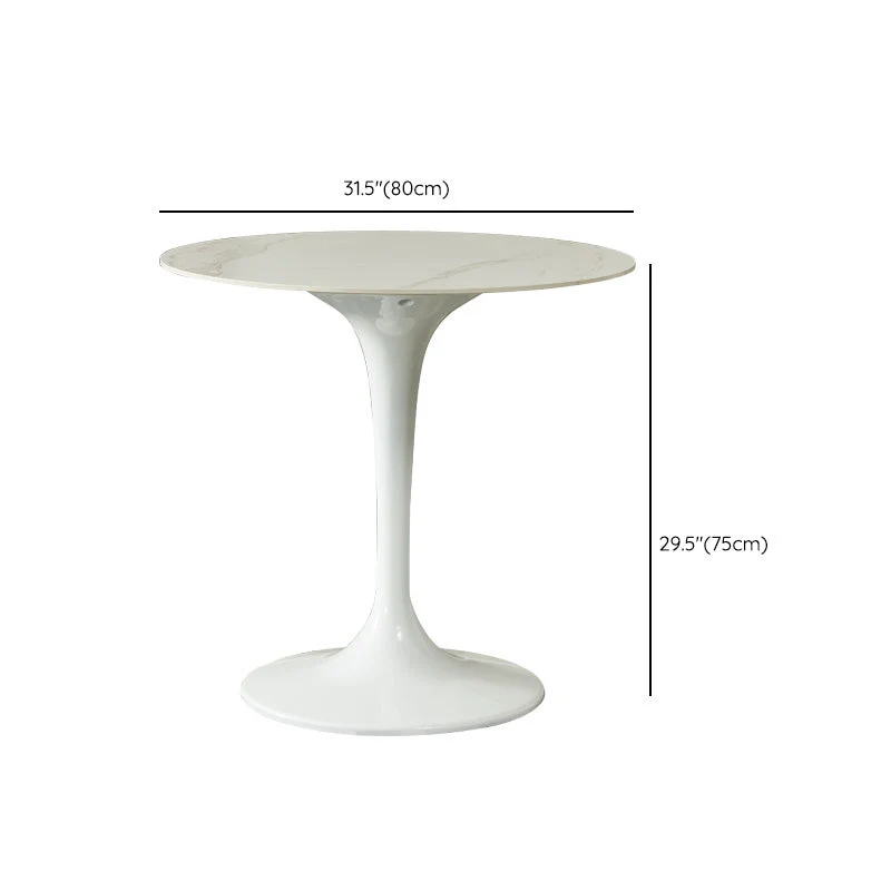 Tavolo pietra bianca con tavolo da pranzo rotondo contemporaneo plastica Tulip Clearhalo