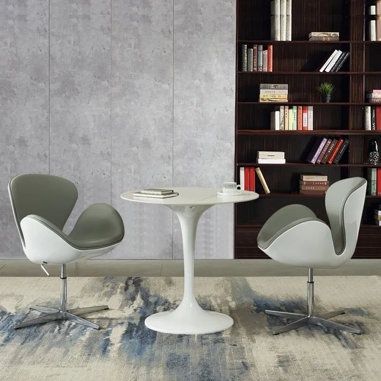 Tavolo pietra bianca con tavolo da pranzo rotondo contemporaneo plastica Tulip Clearhalo