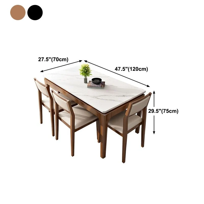 Tavolo pietra bianca Tavolo da pranzo moderno Mid-Century con 4 gambe Clearhalo