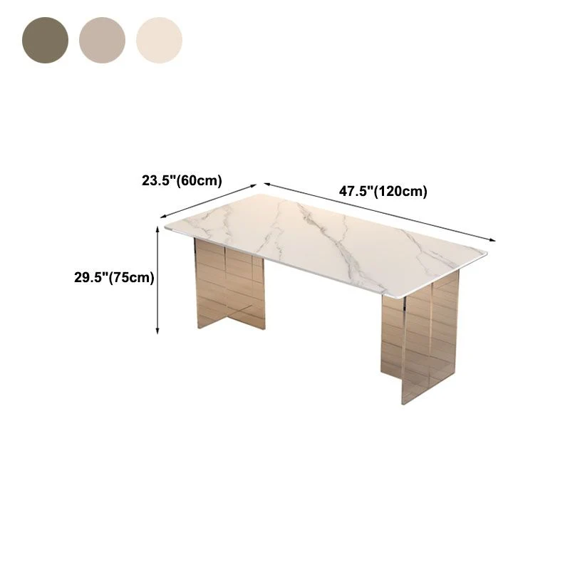 Tavolo pietra minimalista per ristorante Tavolo rettangolare con piedistallo acrilico Clearhalo