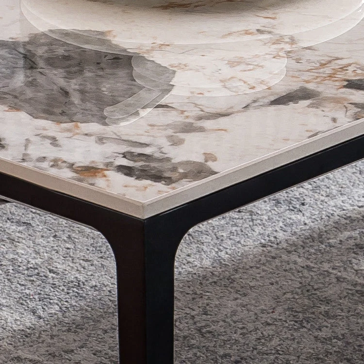 Tavolo Pietra Sinterizzata per Ristorante Tavolo da Pranzo Industriale Rettangolare con 4 Gambe Clearhalo
