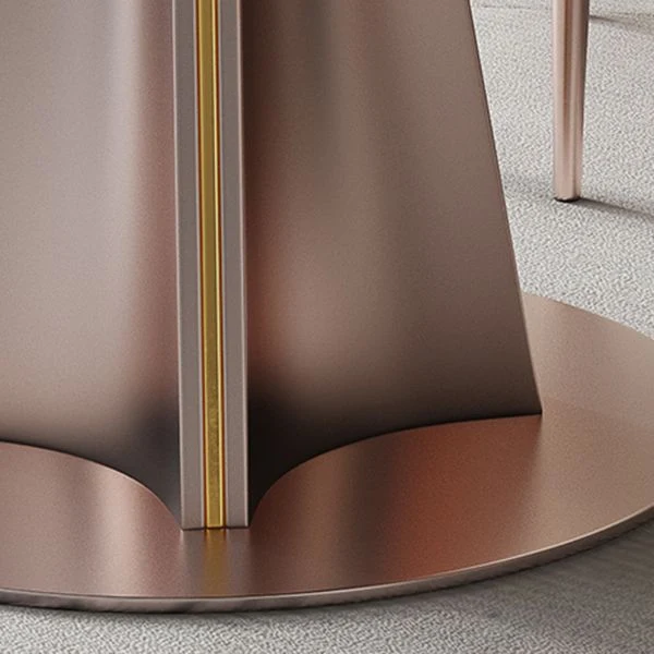 Tavolo da pranzo allungabile rotondo moderno bianco con base metallo Clearhalo