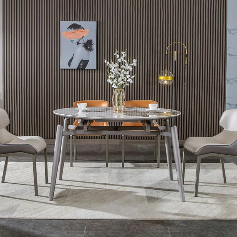 Tavolo da pranzo allungabile Tavolo da cucina moderno rotondo pietra per sala da pranzo Clearhalo