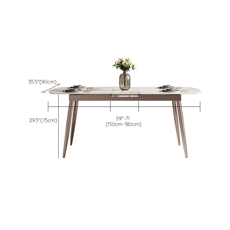 Tavolo da Pranzo Allungabile Tavolo da Pranzo Moderno Rettangolare per Sala da Pranzo Clearhalo