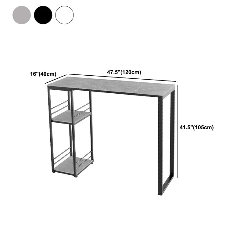 Tavolo da pranzo da bar industriale pietra Tavolo da pranzo da bar rettangolare con base slitta Clearhalo