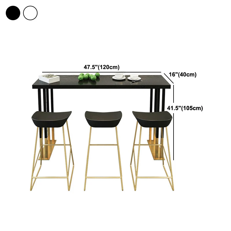 Tavolo da pranzo da bar legno massello Tavolo da bar tradizionale di lusso con base slitta oro Clearhalo