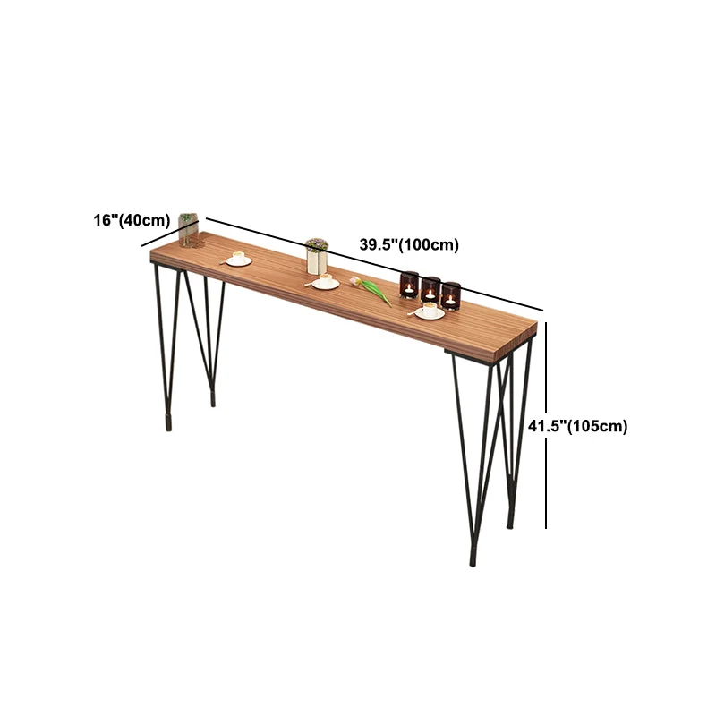 Tavolo da pranzo da bar legno di pino Tavolo da bar moderno rettangolare con piedistallo 4 gambe per sala da pranzo Clearhalo