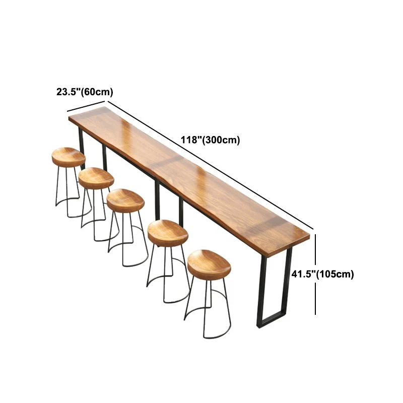 Tavolo da pranzo da bar legno di pino Tavolo da bar moderno rettangolare per balcone della sala da pranzo Clearhalo