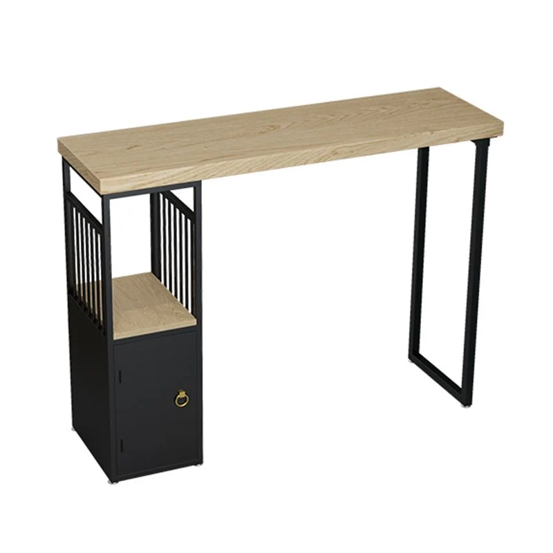 Tavolo da pranzo da bar legno di pino Tavolo da bar moderno rettangolare con doppio piedistallo per cucina Clearhalo
