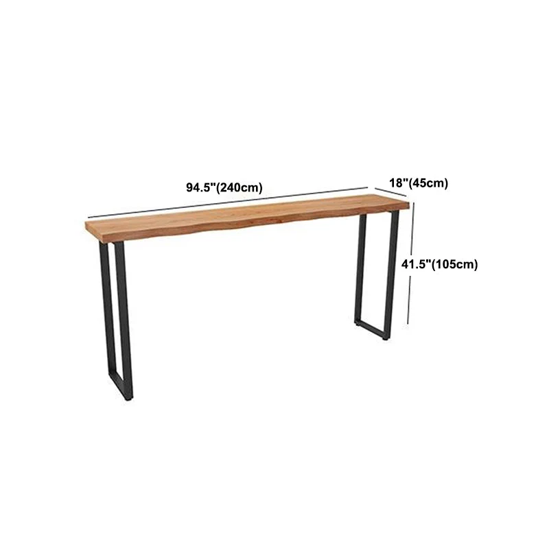 Tavolo da pranzo da bar legno di pino Tavolo da bar moderno rettangolare con base slitta per balcone Clearhalo
