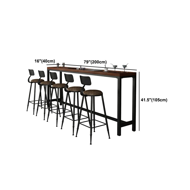 Tavolo da pranzo da bar legno di pino Tavolo da bar rettangolare industriale con base su cavalletto per bar Clearhalo