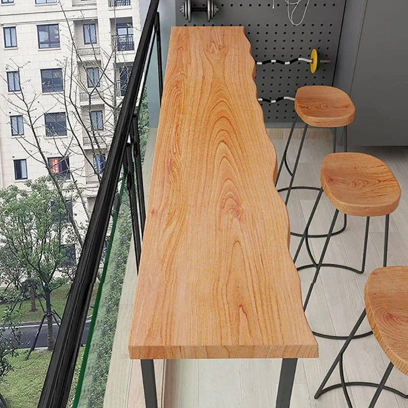Tavolo da pranzo da bar legno Tavolo da bar moderno con base slitta per sala da pranzo Clearhalo