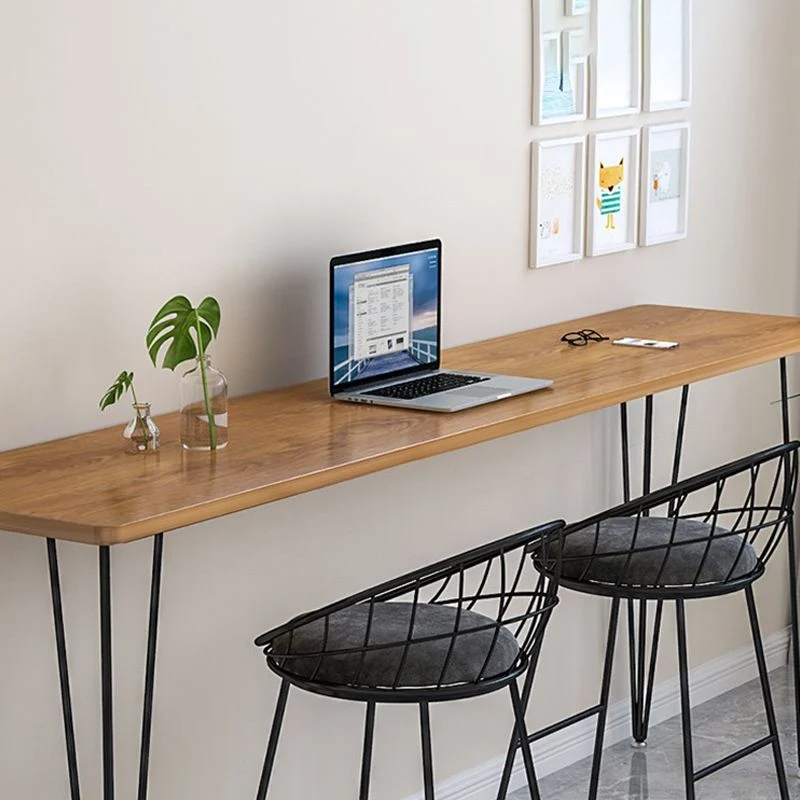 Tavolo da pranzo da bar legno Tavolo da bar moderno rettangolare con base 4 gambe per negozio di tè al latte Clearhalo