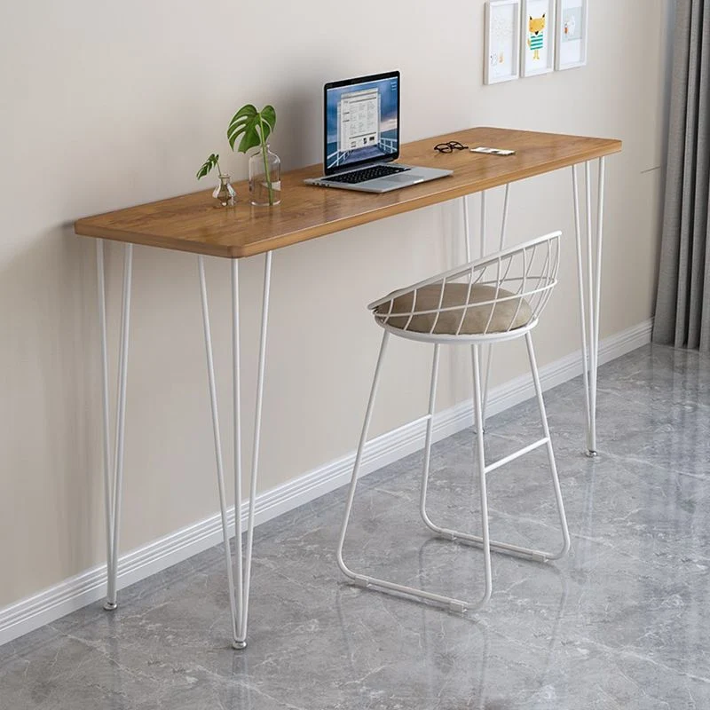 Tavolo da pranzo da bar legno Tavolo da bar moderno rettangolare con base 4 gambe per negozio di tè al latte Clearhalo