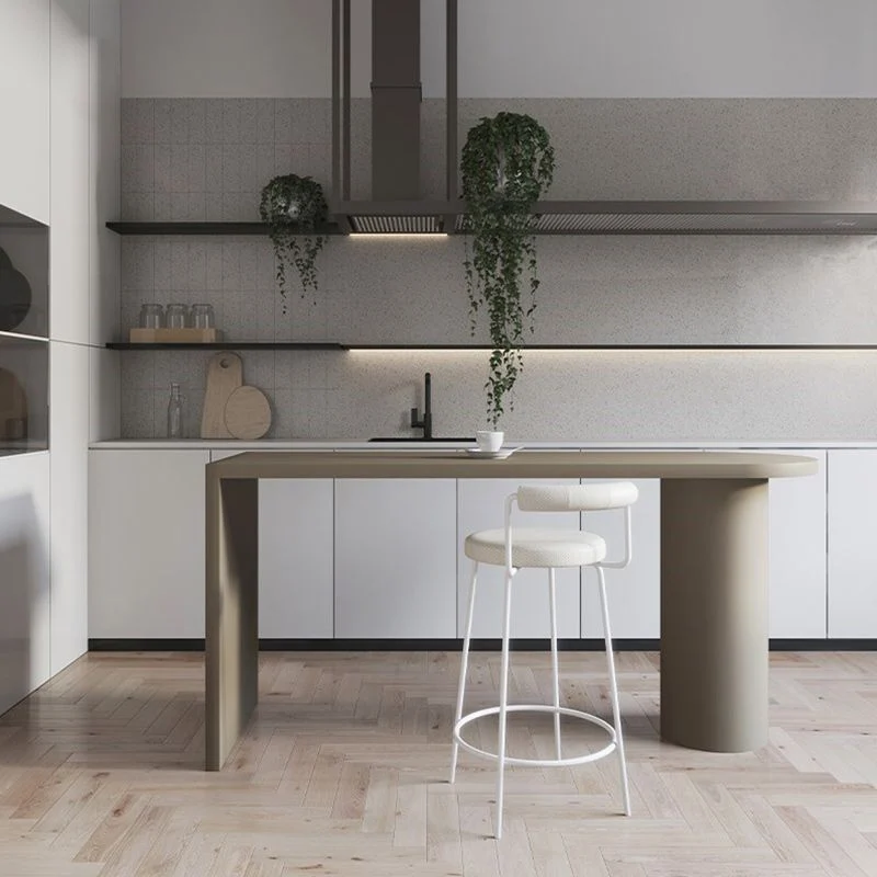 Tavolo da pranzo da bar legno Tavolo da bar moderno con doppio piedistallo per cucina Clearhalo