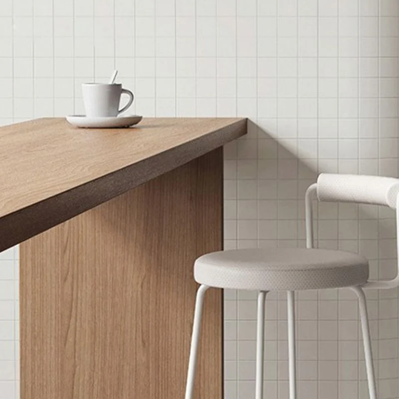 Tavolo da pranzo da bar legno Tavolo da bar moderno con doppio piedistallo per cucina Clearhalo