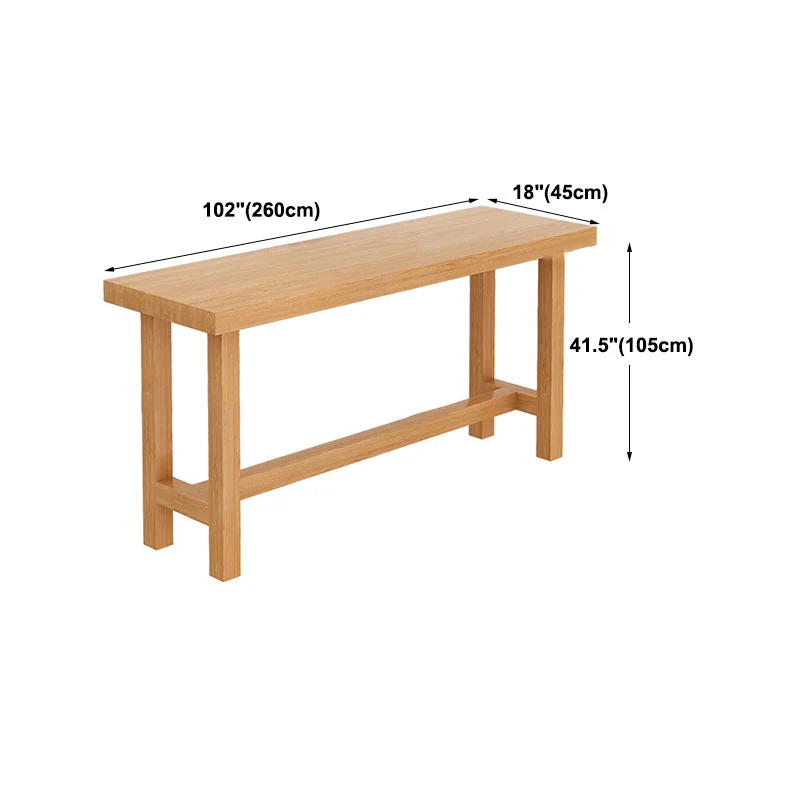 Tavolo da pranzo da bar moderno legno beige, tavolo da bistrot rettangolare per interni con poggiapiedi Clearhalo