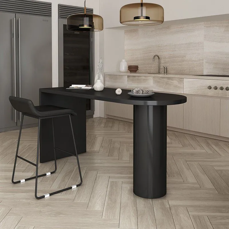 Tavolo da pranzo da bar moderno per interni legno massello con doppio piedistallo Clearhalo