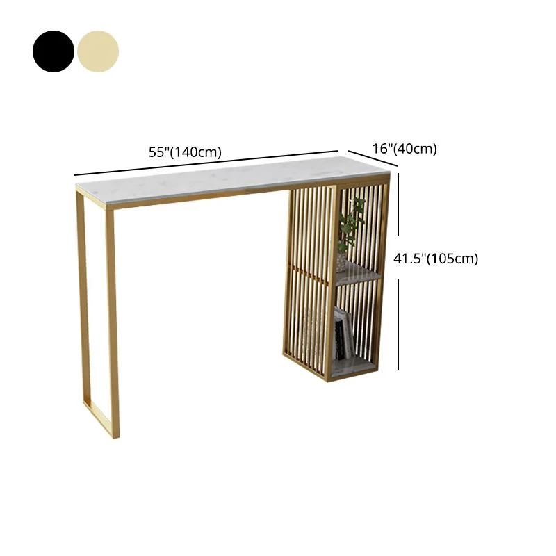 Tavolo da pranzo da bar moderno Tavolo da bar rettangolare pietra con base slitta Clearhalo
