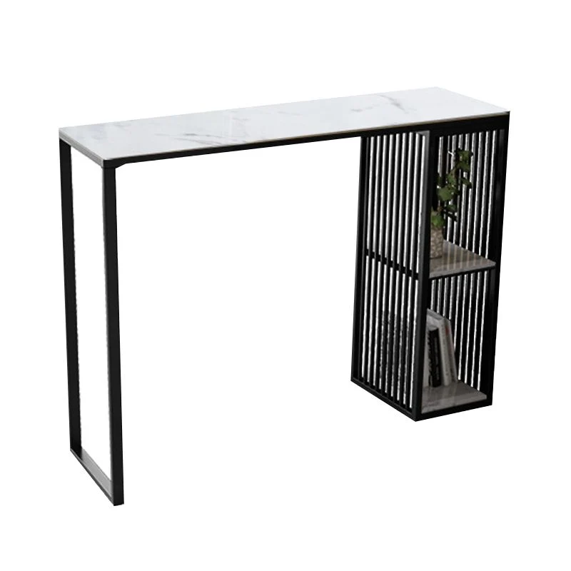 Tavolo da pranzo da bar moderno Tavolo da bar rettangolare pietra con base slitta Clearhalo