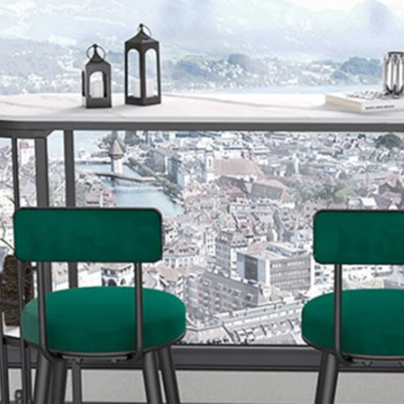 Tavolo da pranzo da bar ovale con piano pietra sinterizzata stile Glam con ripiani Clearhalo