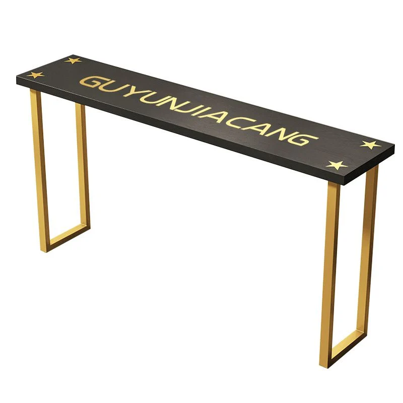 Tavolo da pranzo da bar per interni Glam Tavolo da vino da banco rettangolare nero Clearhalo