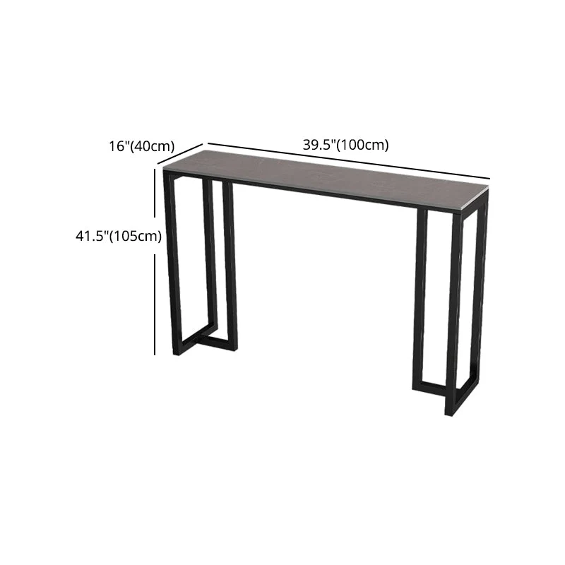 Tavolo da pranzo da bar pietra Tavolo da bar moderno rettangolare con base doppio piedistallo per cucina Clearhalo