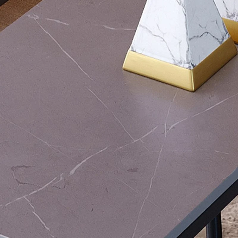 Tavolo da pranzo da bar pietra Tavolo da bar moderno rettangolare con base doppio piedistallo per cucina Clearhalo