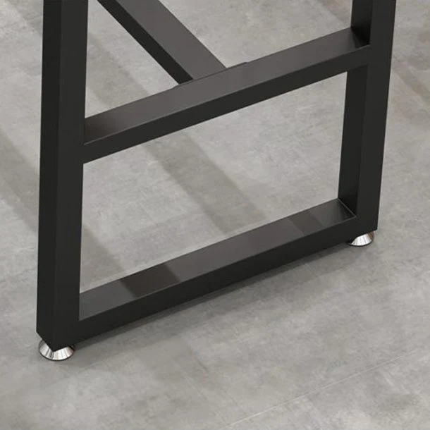 Tavolo da pranzo da bar pietra Tavolo da bar rettangolare industriale con base nera Clearhalo
