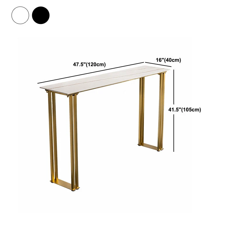 Tavolo da pranzo da bar pietra Tavolo da bar rettangolare di lusso tradizionale con base slitta dorata Clearhalo