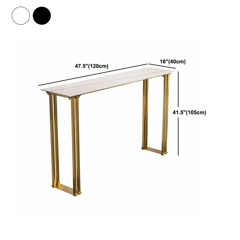 Tavolo da pranzo da bar pietra Tavolo da bar rettangolare di lusso tradizionale con base slitta dorata Clearhalo