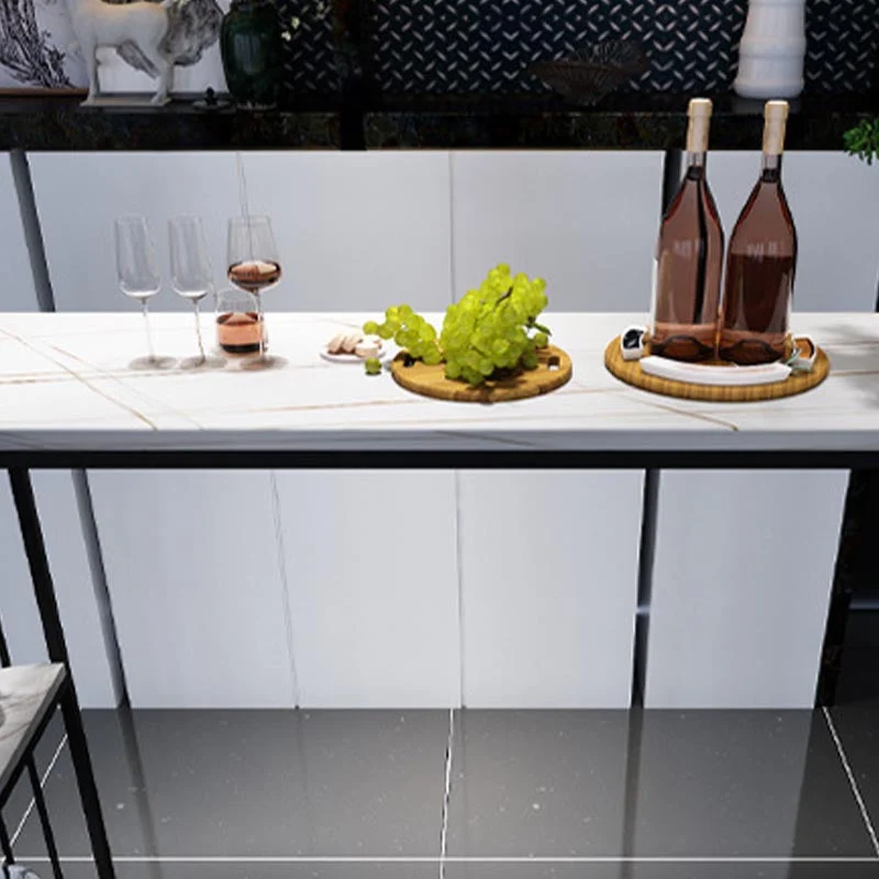Tavolo da pranzo da bar pietra Tavolo da bar moderno con doppio piedistallo per cucina soggiorno Clearhalo