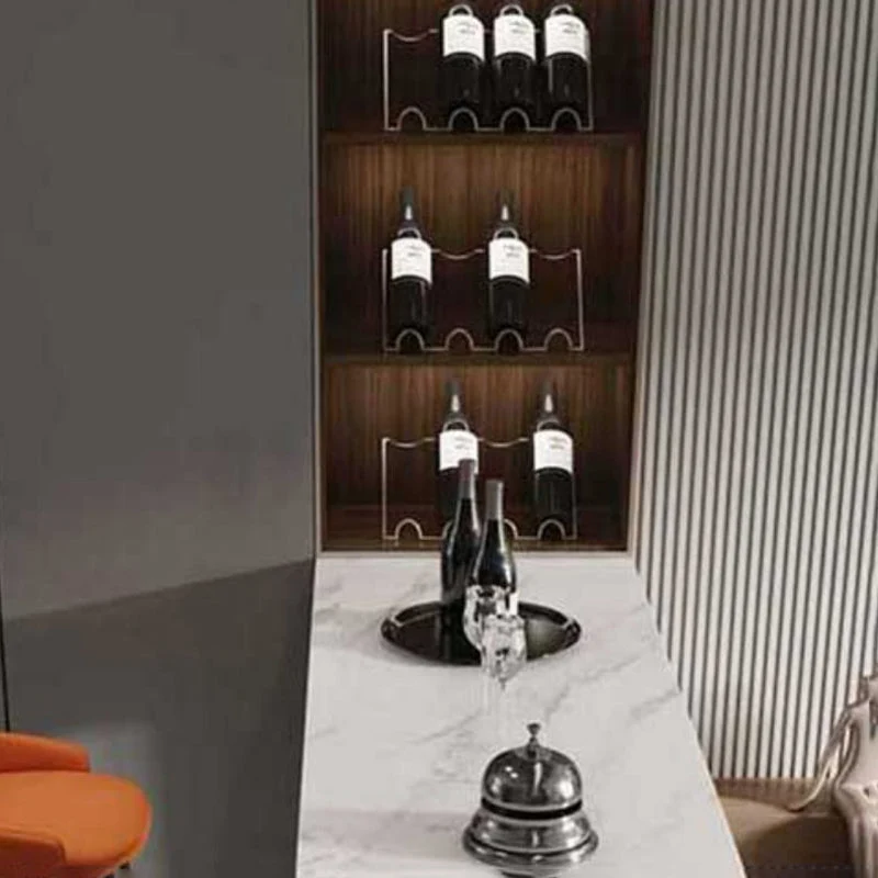 Tavolo da pranzo da bar pietra Tavolo da bar moderno con doppio piedistallo per sala da pranzo Clearhalo
