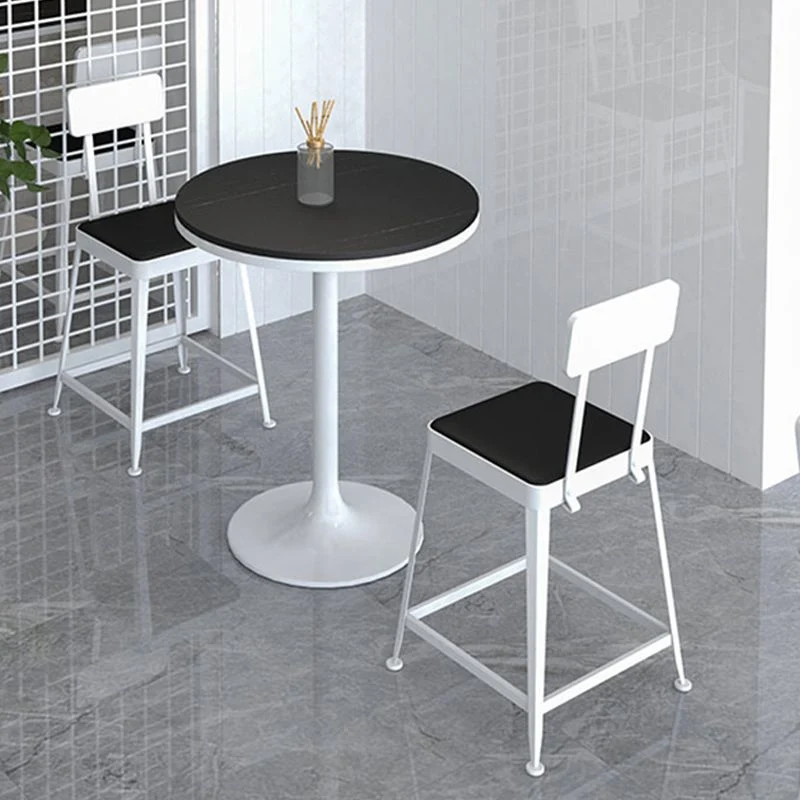 Tavolo da pranzo da bar pietra Tavolo da bar rotondo moderno con base piedistallo per sala da pranzo Clearhalo