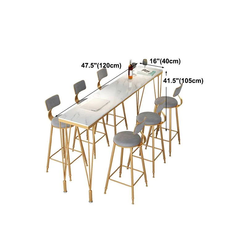 Tavolo da pranzo da bar pietra Tavolo da bar rettangolare di lusso tradizionale con 4 gambe Clearhalo