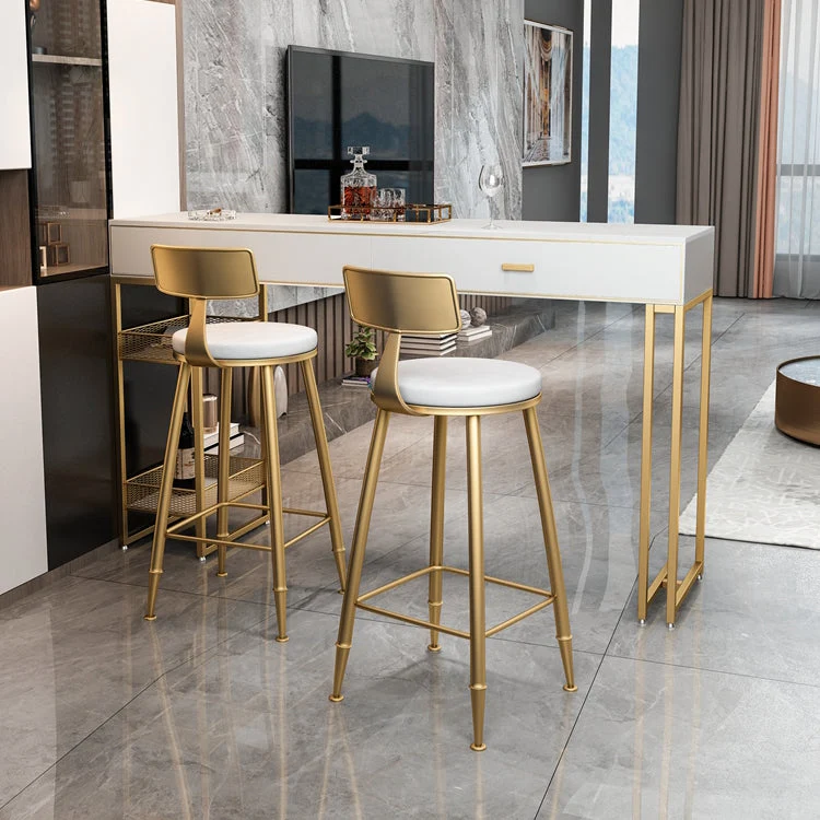 Tavolo da pranzo da bar pietra Tavolo da pranzo da bar industriale con base slitta Clearhalo