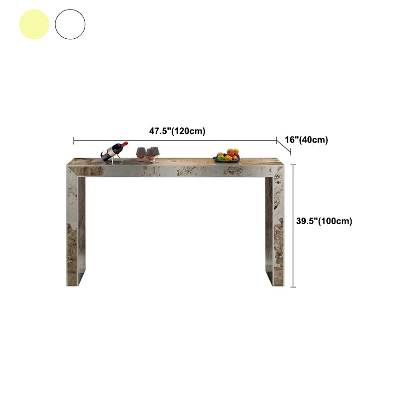 Tavolo da pranzo da bar rettangolare bianco Tavolo da bar moderno con base slitta Clearhalo