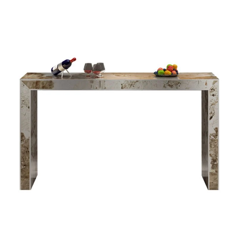 Tavolo da pranzo da bar rettangolare bianco Tavolo da bar moderno con base slitta Clearhalo