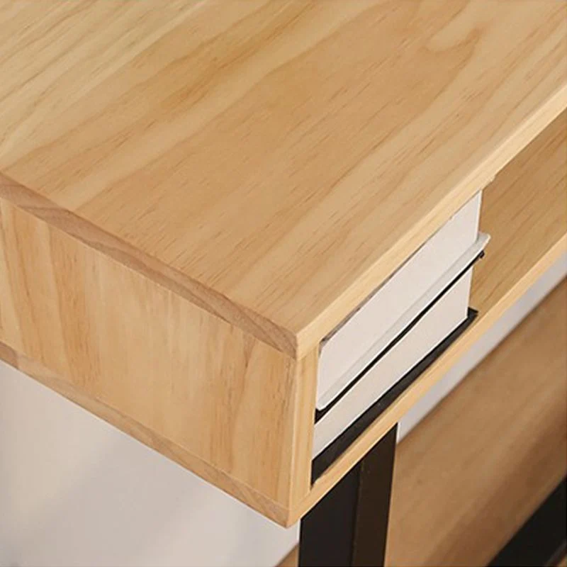 Tavolo da pranzo da bar rettangolare moderno con piano legno massello per soggiorno Clearhalo