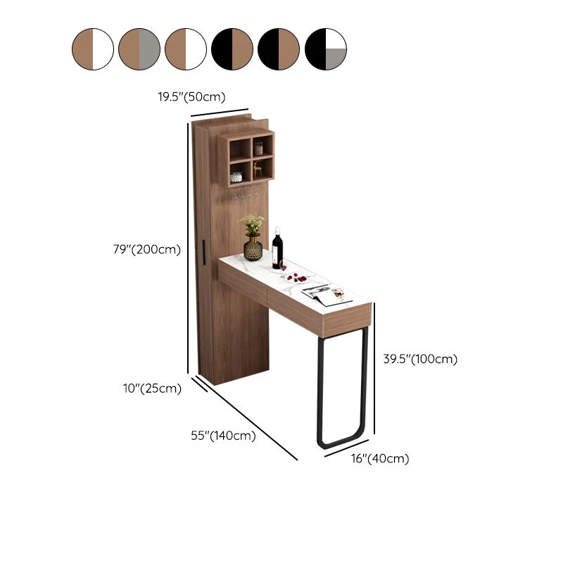 Tavolo da pranzo da bar rettangolare pietra stile moderno per soggiorno Clearhalo