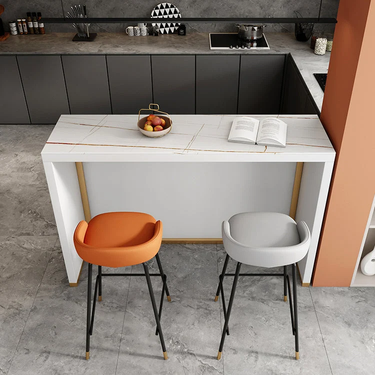 Tavolo da pranzo da bar rettangolare pietra Tavolo da pranzo da bar industriale con base piedistallo Clearhalo