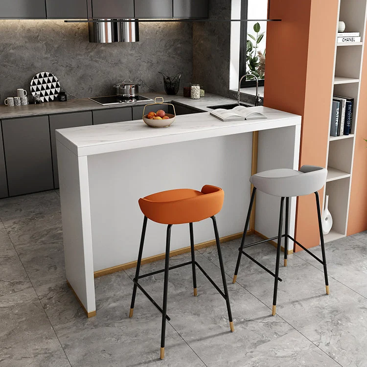Tavolo da pranzo da bar rettangolare pietra Tavolo da pranzo da bar industriale con base piedistallo Clearhalo
