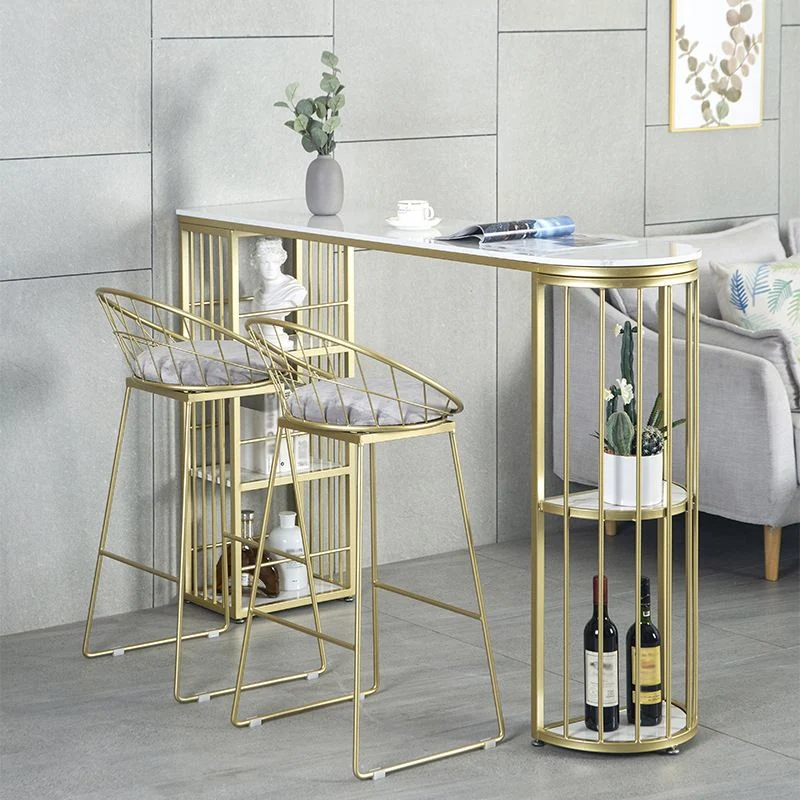 Tavolo da pranzo da bar rettangolare pietra Tavolo da bar tradizionale di lusso con base slitta Clearhalo