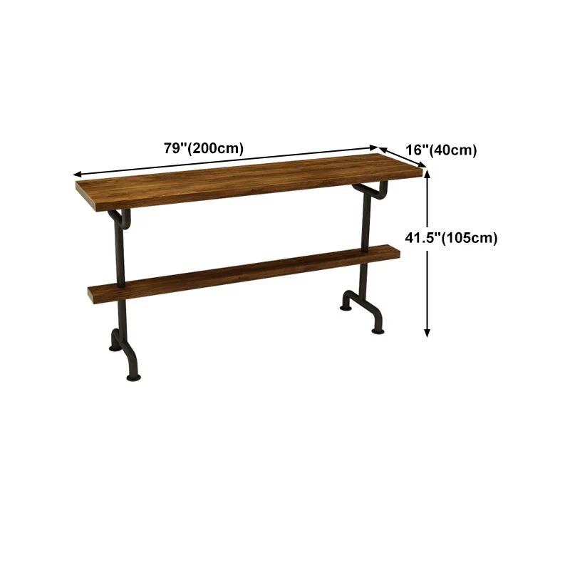 Tavolo da pranzo da bar rettangolare Tavolo da bar moderno legno con base cavalletto Clearhalo