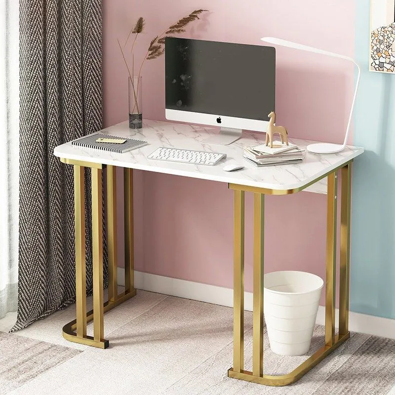 Tavolo da pranzo da bar rettangolare Tavolo da bar moderno con base slitta oro Clearhalo