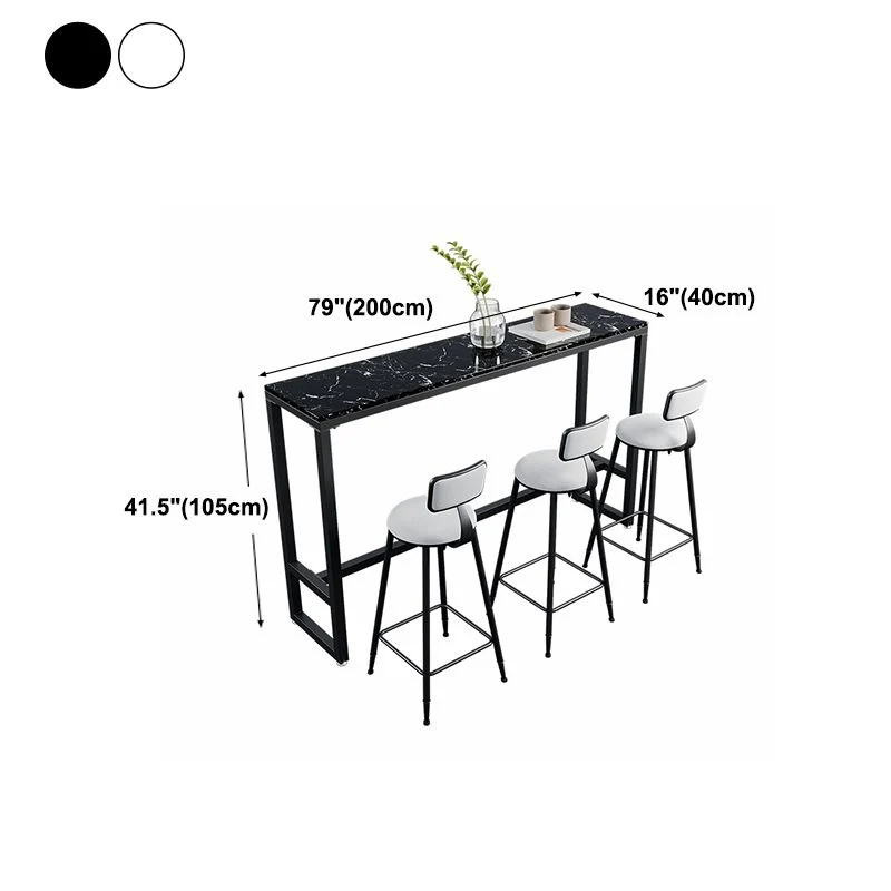 Tavolo da pranzo da bar rettangolare Tavolo da pranzo da bar moderno con base cavalletto nero Clearhalo