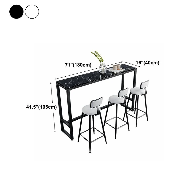Tavolo da pranzo da bar rettangolare Tavolo da pranzo da bar moderno con base cavalletto nero Clearhalo
